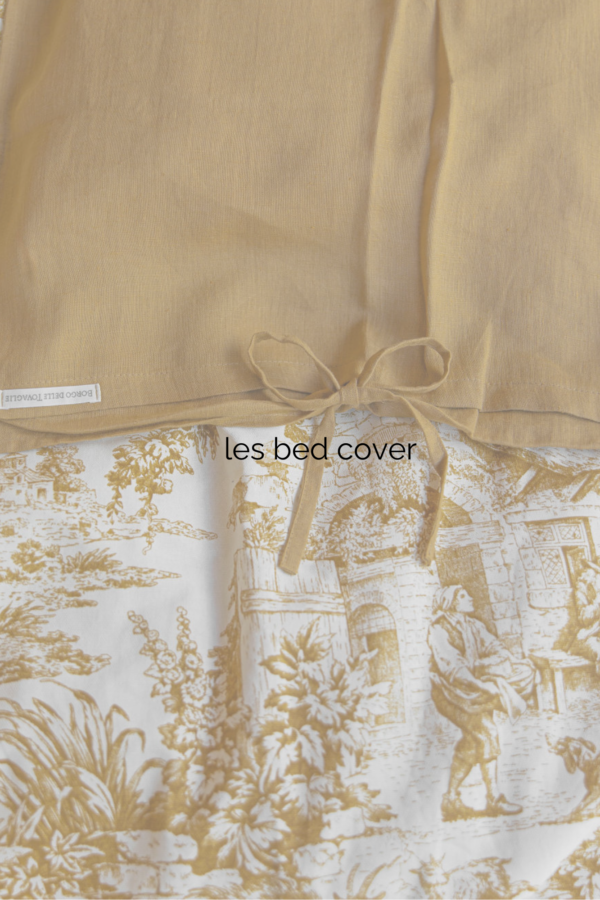 set bed cover pur lin BORGO delle TOVAGLIE + 2 housses de coussin