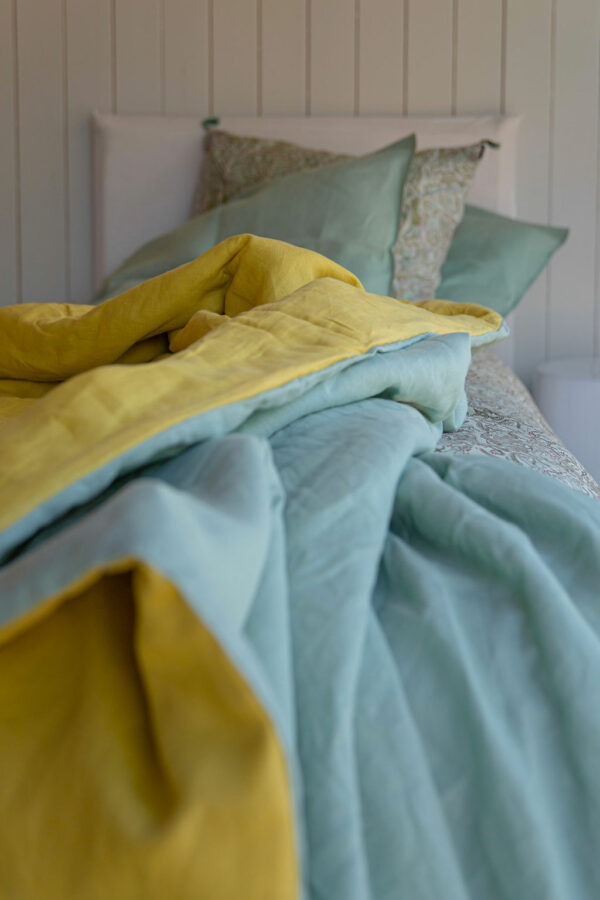 set bed cover pur lin BORGO delle TOVAGLIE + 2 housses de coussin – Image 4